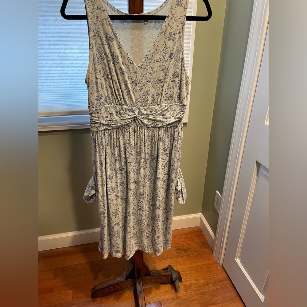 Fresh Produce light‎ blue floral design dress size medium